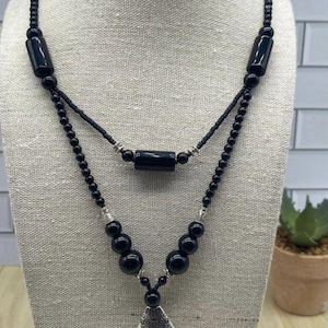 Black Onyx Necklace Delight: Handmade Beaded Birthstone Necklace - Gemstone Jewelry, Protection Necklace for Women Gift for Her