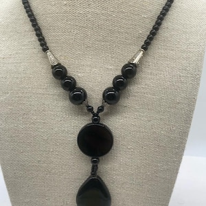Black Onyx Necklace Elegance: Handmade Beaded Birthstone Necklace - Gemstone Jewelry, Protection Necklace for Gift for Her