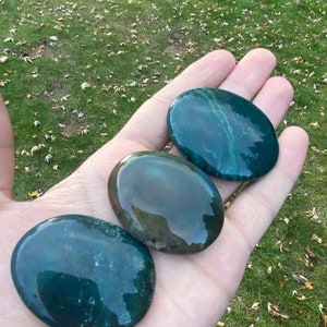 Moss Agate Palm Stones | Moss Agate Palm | Moss Agate Palm Stones For Home Decor | Natural Moss Agate Palm Stones | Moss Agate Palm Gemstone
