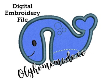Whale G-Tube Cover Embroidery Design – Applique In The Hoop (Digital File)