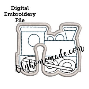 Train 3.4&quot; Gastrostomy Tube Cover Embroidery Design / Applique - Digital File for Machine Embroidery - In The Hoop - G Tube & 1 Free File!