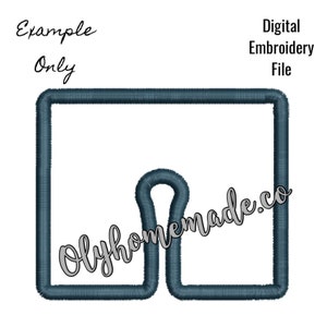 Rectangle 2.6&quot; x 3.1&quot; Gastrostomy Tube Cover Embroidery Design / Applique - Digital File for Machine Embroidery - In The Hoop - G Tube