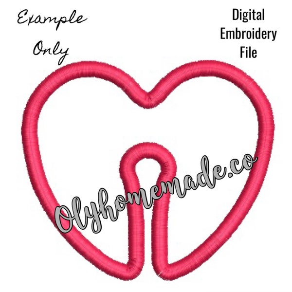 Heart 2.5" x 3" Gastrostomy Tube Cover / Applique - 2 Files - Digital File for Machine Embroidery - In The Hoop - G Tube