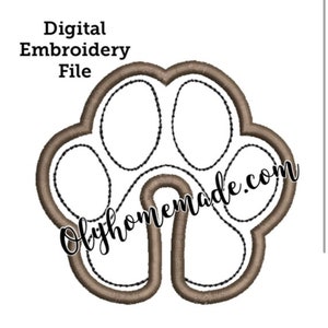 Paw Print 2.6&quot; & 3.5&quot; Gastrostomy Tube Cover Embroidery Design / Applique - 2 Digitals Files for Machine Embroidery - In The Hoop - G Tube