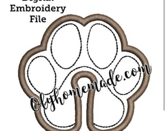 Paw Print 2.6" & 3.5" Gastrostomy Tube Cover Embroidery Design / Applique - 2 Digitals Files for Machine Embroidery - In The Hoop - G Tube