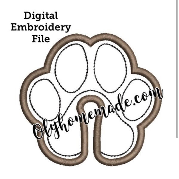 Paw Print 2.6" & 3.5" Gastrostomy Tube Cover Embroidery Design / Applique - 2 Digitals Files for Machine Embroidery - In The Hoop - G Tube