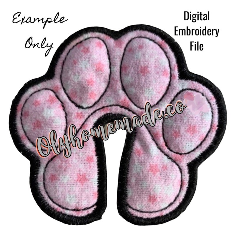 Paw Print 2.6 & 3.5 Gastrostomy Tube Cover Embroidery Design / Applique 2 Digitals Files for Machine Embroidery In The Hoop G Tube image 2