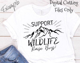 Support Wildlife Raise Boys SVG Digital Design Files For Cutting Machines - Cricut / Silhouette Cameo / Brother ScanNCut