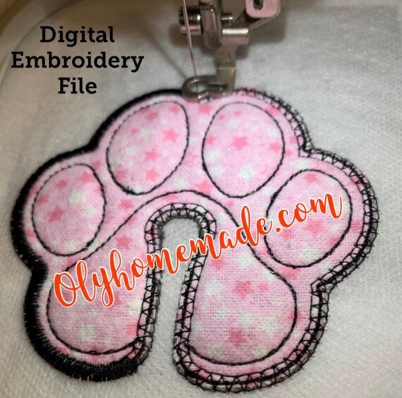 Paw Print 2.6 & 3.5 Gastrostomy Tube Cover Embroidery Design / Applique 2 Digitals Files for Machine Embroidery In The Hoop G Tube image 3