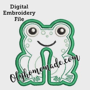 Frog 3.5&quot; Gastrostomy Tube Cover Embroidery Design / Applique - Digital File for Machine Embroidery - In The Hoop - G Tube & 1 Free File!