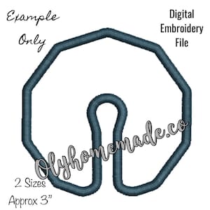 Decagon 3&quot; & 3.5&quot; Gastrostomy Tube Cover / Applique - 2 Sizes - Digital File for Machine Embroidery - In The Hoop - G Tube - 1 Free File!