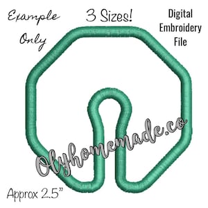 Octagon 2.5", 3" & 3.5" Gastrostomy Tube Cover / Applique - 3 Sizes - Digital File for Machine Embroidery - In The Hoop - G Tube +Free File!