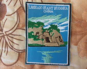 Patch Leshan jättebuddha Kina Sichuan Asien UNESCO världsarv