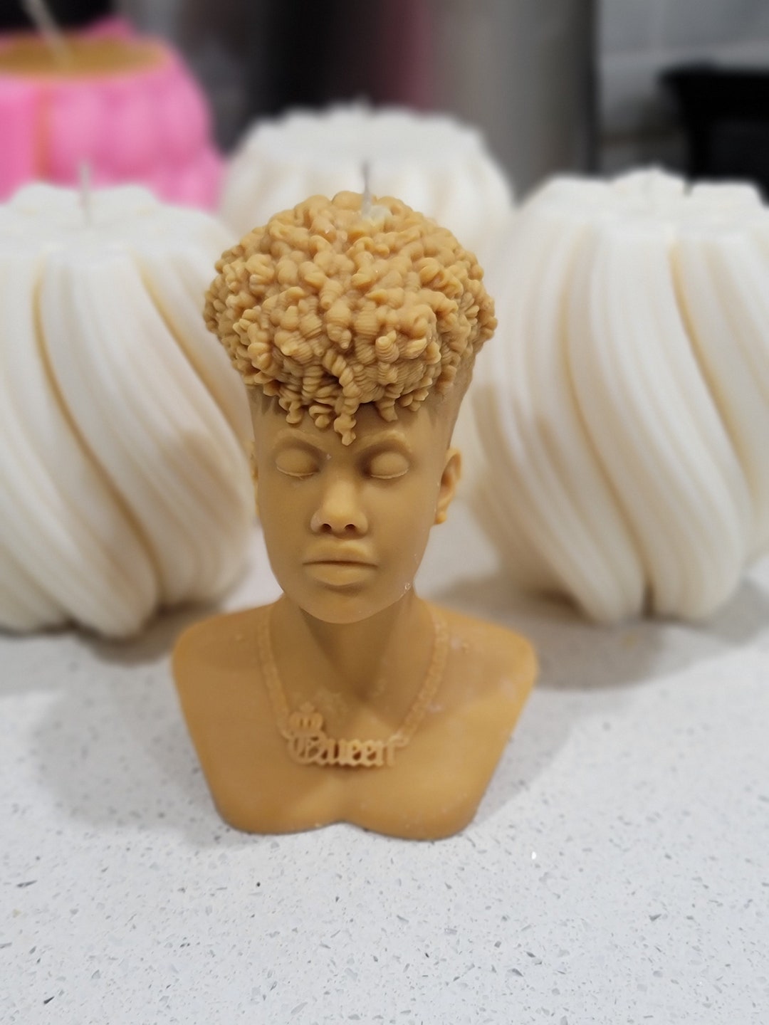 Queen Candle Votive Candle Afro Woman Etsy