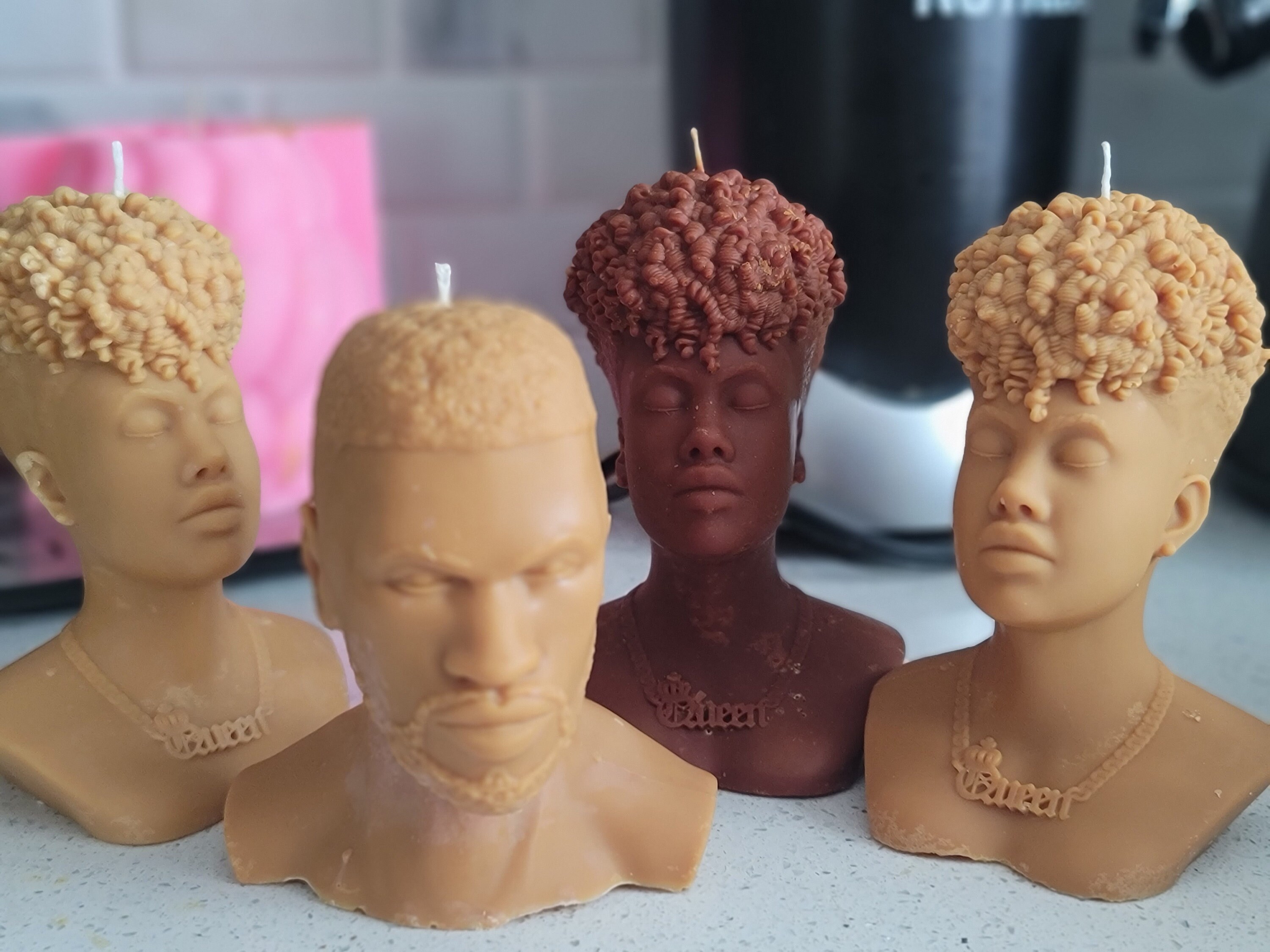 Queen Candle Votive Candle Afro Woman Etsy