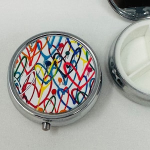 Graffiti Hearts  Pill Case Pill Box