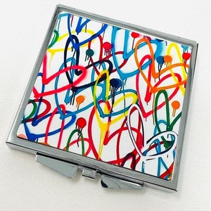 Graffiti Hearts Pocket Mirror GREAT GIFT