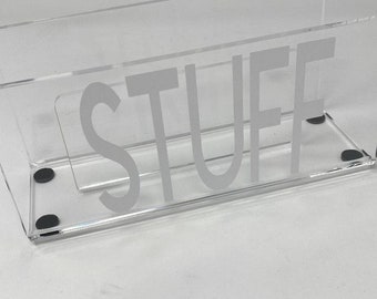 Heavy Acrylic MAIL LETTER HOLDER Organizer any wording can be done