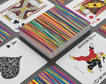 Colorful Abstract Lines Linear  Canasta Game Player  Playing  Cards