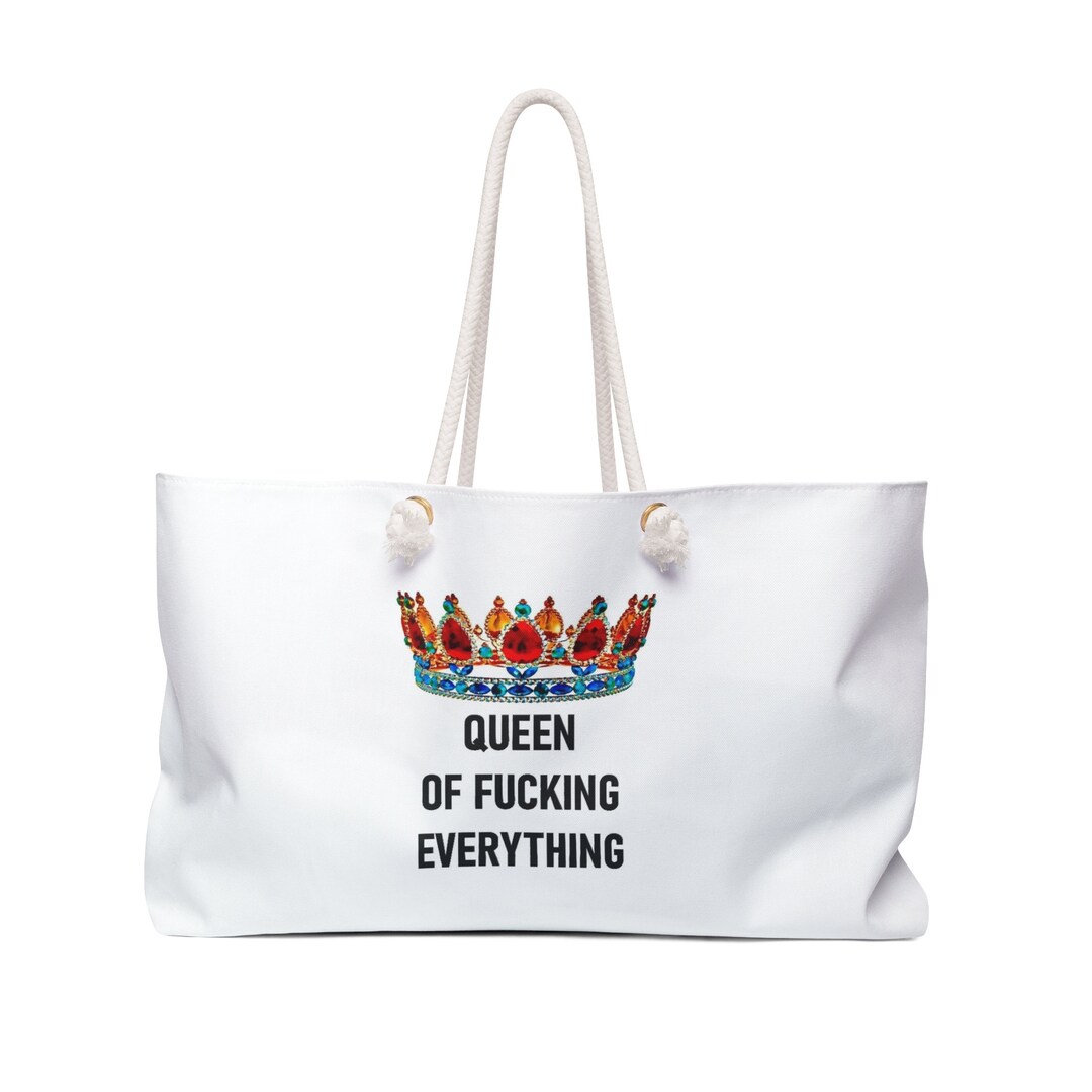 Styletex23 Turnbeutel „Queen Of Fucking Everything“ – Baumwoll-Beutel, 37x46 Cm, 12 Liter