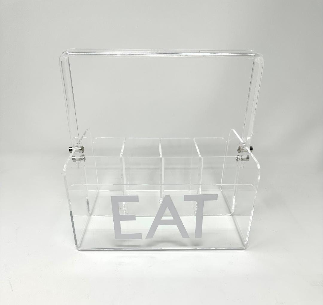 Clear EAT Acrylic Silverware Utensil Caddy Holder Etsy
