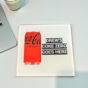 Personalized  Soda   Coke Zero office Desk Glass COASTER