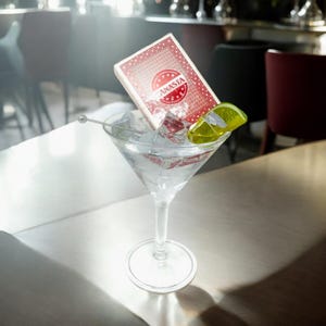 VENTE Amateur de cartes Canasta Verre à martini Art en résine Art de la table Art du bar