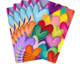 Abstract Colorful Hearts Canasta  Playing Cards Deck Of Cards