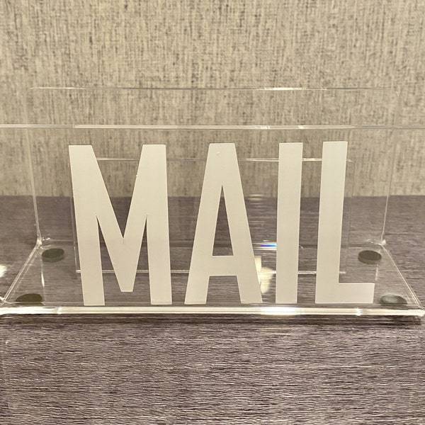 Heavy Acrylic MAIL LETTER HOLDER Organizer any wording can be done