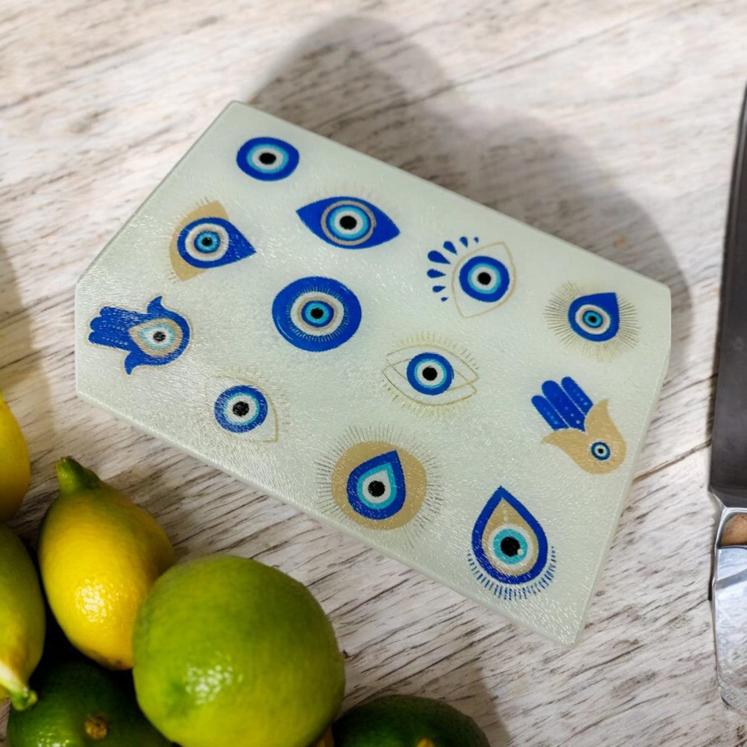 Evil Eye Good Luck Glass Cutting Board  Charcuterie