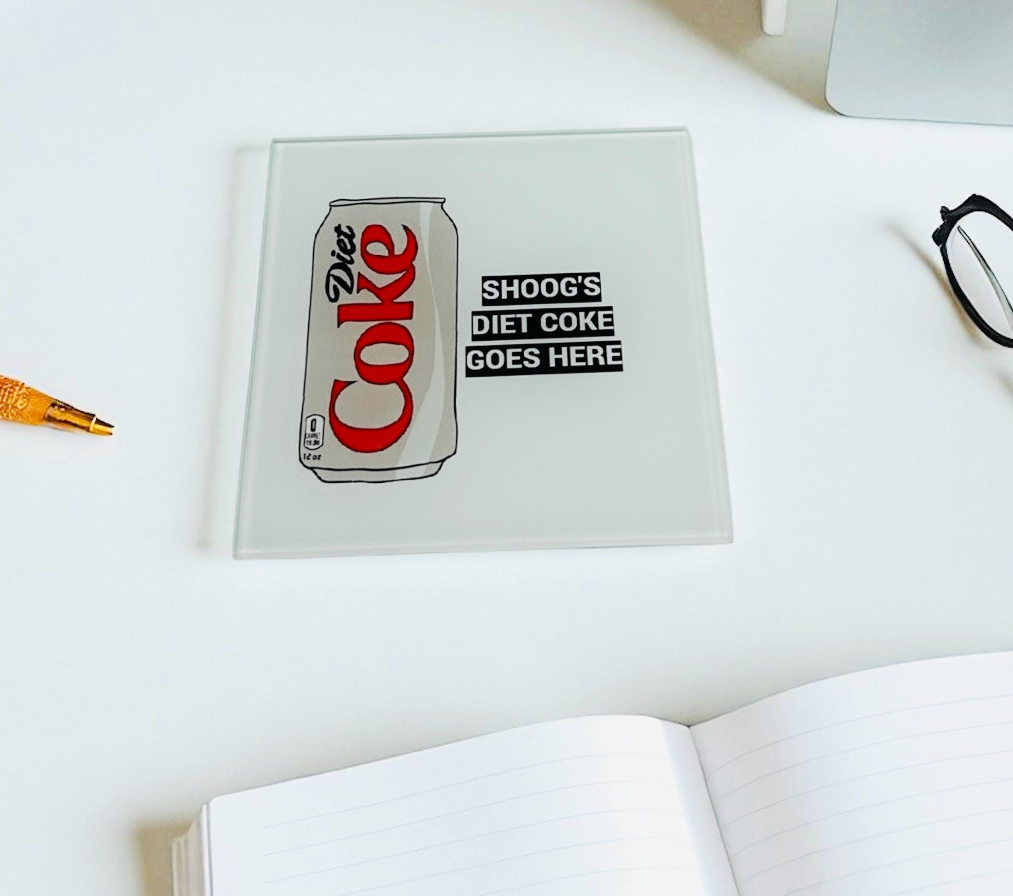 Personalized  Soda Diet  Coke office Desk Glass COASTER
