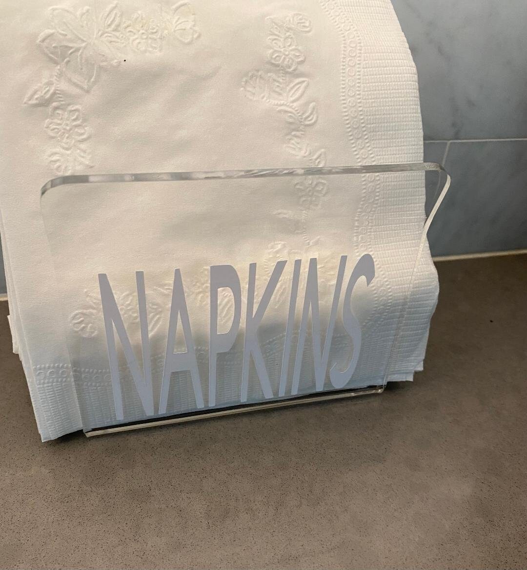 Acrylic NAPKIN HOLDER Organizer Any Wording Can Be Done FREE Etsy