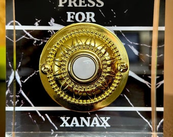 Press For XANAX Thick  Heavy Acrylic  Paperweight Table Art Décor