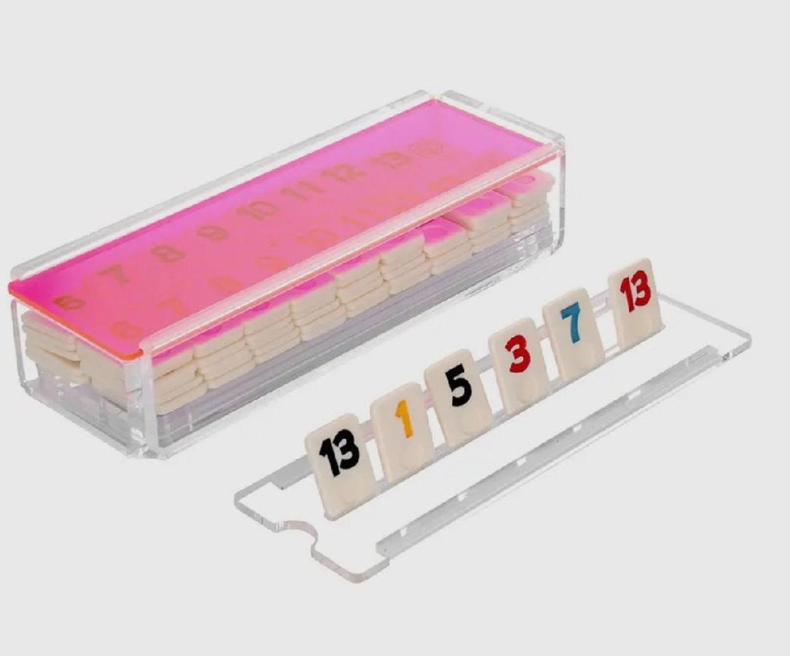 Modern Acrylic Lucite Rummikub Acrylic Pink Game Set Etsy
