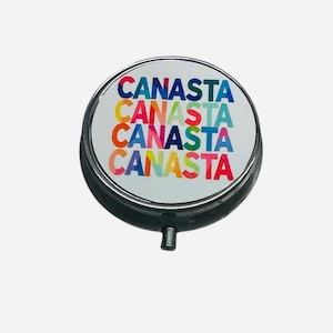 Colorful Canasta Lover   Pill Case Pill Box