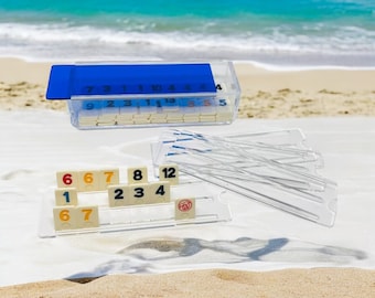 Modern Acrylic Rummikub Acrylic Blue Game Set Great Gift