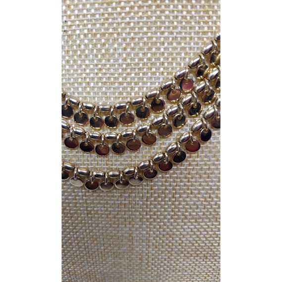 Stunning Vintage Gold Tone Triple Strand Flapper … - image 2