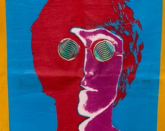 Vintage The Beatles JOHN LENNON Psychedelic Kunstdruck T.Shirt Medium