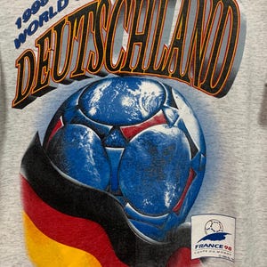 '98フランスWC adidas大会公認Tシャツ(希少デザイン) Vintage 90s Adidas 1998 World Cup shirt men's France soccer