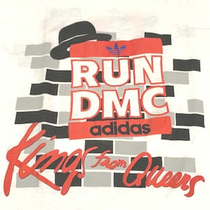 RARE! Vintage Adidas x Run DMC Kings from Queens 80s Hip Hop Medium