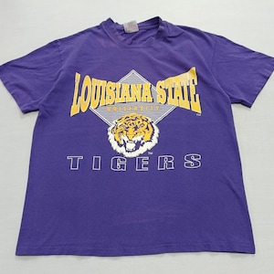 Vintage 90s Louisiana State University Tigers NCAA T.shirt Hanes Large