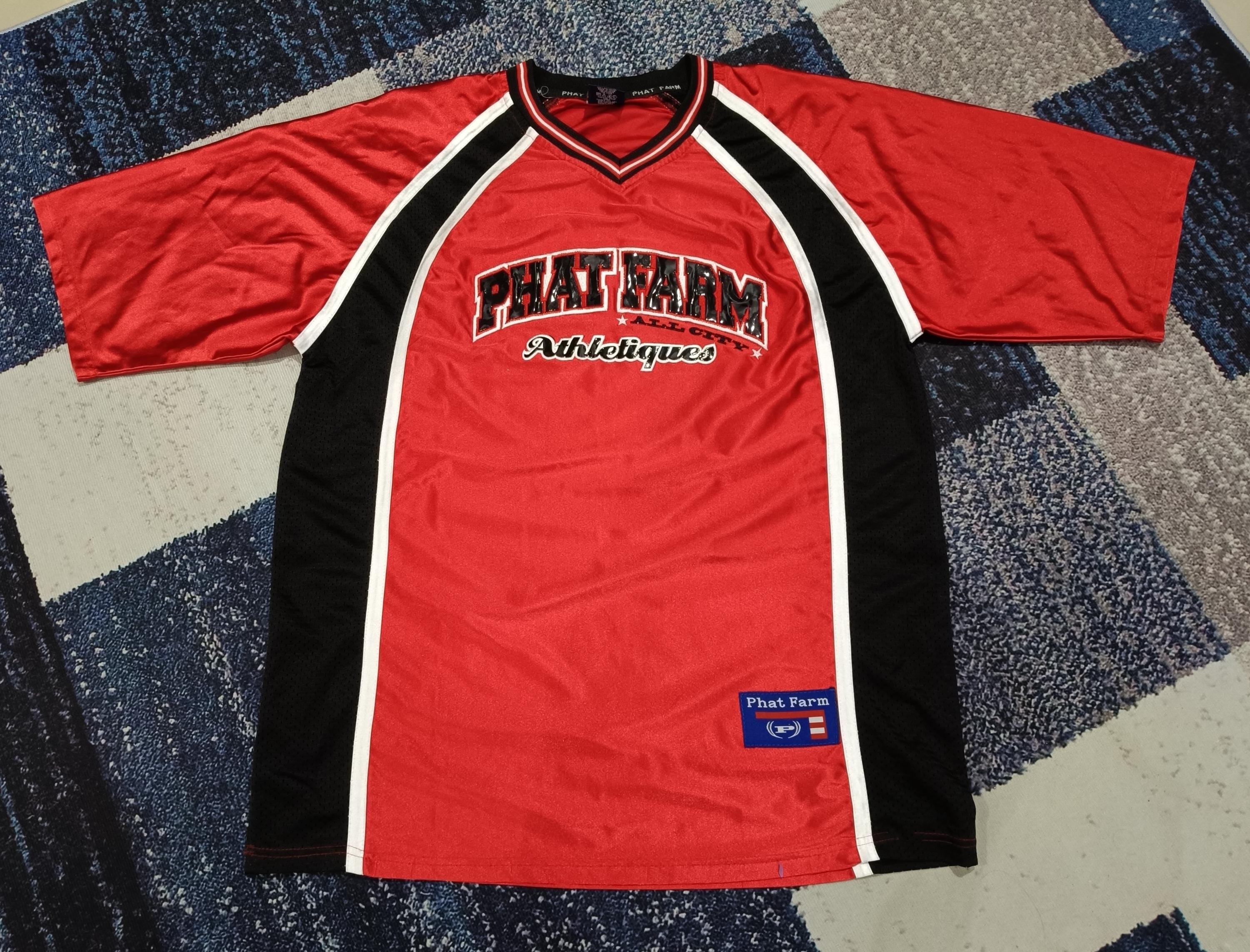 90s 00s PHATFARM 初期ロゴ ゲームシャツ 大きいサイズ b140 Vintage 90s Phat Farm All City Athletiques Hip Hop Jersey Xlarge