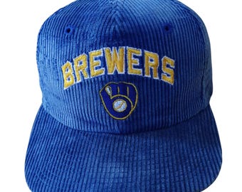 Vintage Milwaukee Brewers Cap Corduroy Snapback Hat Adjustable Twins MLB