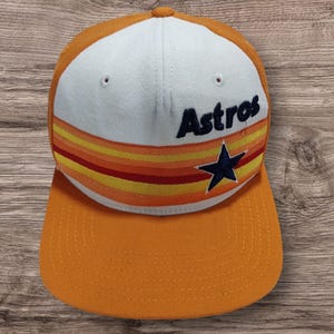 Astros Vintage Houston Orange  Rainbow Snapback Hat American Needle Pastime Collection 100% Wool