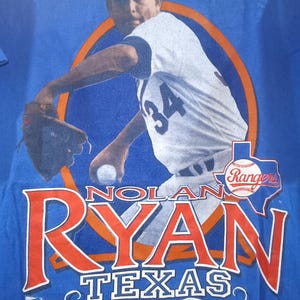 Vintage 1990 NOLAN RYAN Single Stitch T.Shirt Texas Rangers Salem Sportswear X-Large