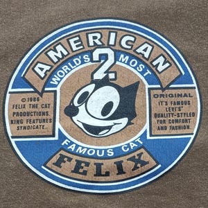Vintage 80s Levi's X Felix the Cat Sweatshirt Large Levis Strauss