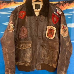 Vintage Type G-1 USAF Avirex Leather Flight Jacket Top Gun Bomber