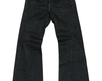 Vintage Edwin Function Twisted Leg Flare Vintage 00s E-Function Indigo Jeans Ladies Waist 26