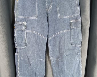 Calça cargo vintage Dogman com seis bolsos, estilo Hickory, cintura 30.