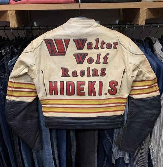 バイクウェア・装備 Walter Wolf Racing Leather Motorcycle RARE! Vintage 80s Walter Wolf Suzuki Racing Team Leather Jacket